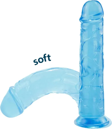 Miniatura 4 de Consoladores azules gruesos de 8.1 pulgadas, juguetes sexuales flexibles con ventosa para el punto G de las mujeres