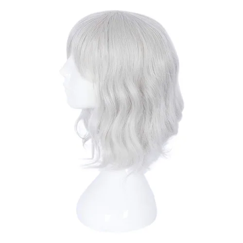 Miniatura 4 de Peluca corta de 14 pulgadas para mujer, con flequillo, rizado, ondulado, Harajuku, sintético, lindo, diario, fiesta de Halloween, cosplay, cabello