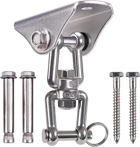 Miniatura 11 de BeneLabel - Colgador de columpio resistente de acero inoxidable para montaje en techo con capacidad de 726 kg de hardware para asiento de columpio