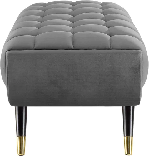 Miniatura 5 de Modway Adept - Banco de terciopelo de rendimiento de 47.5 pulgadas, color gris