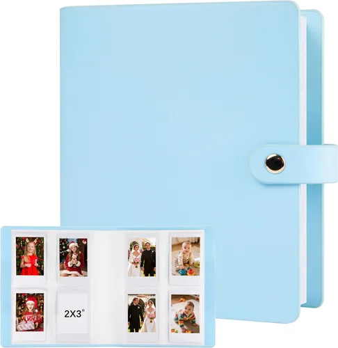 Álbum de fotos de 256 bolsillos para cámara Fujifilm Instax Mini, libro de fotos con cubierta de cuero para fotos Polaroid, álbum de fotos de 2x3