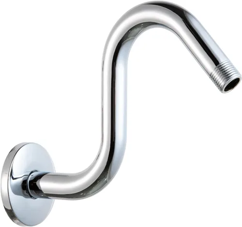 Miniatura 10 de OFFO Brazo de extensión de cabezal de ducha de 10 pulgadas, brazo de ducha en forma de S de níquel cepillado con brida, extensión de brazo de ducha
