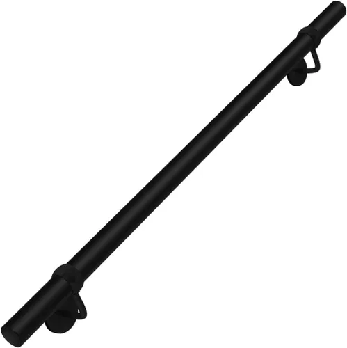 Miniatura 9 de ROTHLEY Pasamanos de escalera de tubo, barandillas de metal de 3 pies, barandillas de acero con recubrimiento en polvo negro para escalones