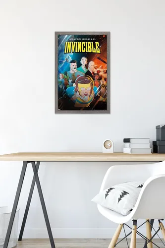 Miniatura 6 de Trends International Invincible - Póster de pared de una hoja, 14.72 x 22.37 pulgadas, versión enmarcada de madera de granero Versión enmarcada