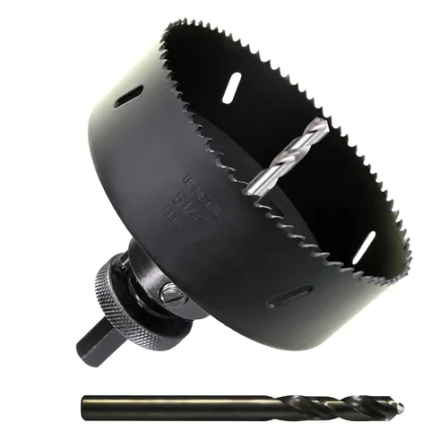 Miniatura 22 de Sierra de agujero de 4-1/2" de HSS bimetálica para madera, paneles de yeso, plástico, aluminio, acero suave, hierro, metal, acero inoxidable. Broca