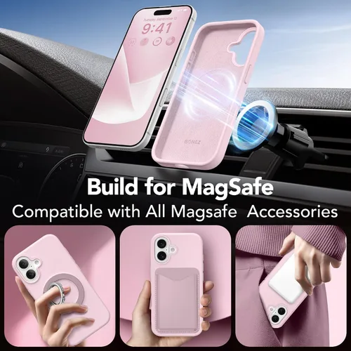 Miniatura 316 de GONEZ Funda de silicona para iPhone 15 Pro Max, compatible con Magsafe, protector de cámara + protector de pantalla, forro de microfibra suave