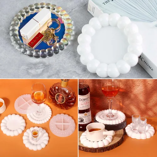 Miniatura 6 de 2 moldes de resina para bandeja de burbujas, molde de silicona para portavasos, molde de fundición de resina epoxi, lindo molde de joyería
