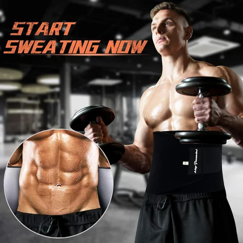 Miniatura 7 de KingPavonini - Faja reductora de cintura para mujeres y entrenador de cintura para hombres, cinturón de sudor talla grande, actualizado Naranja