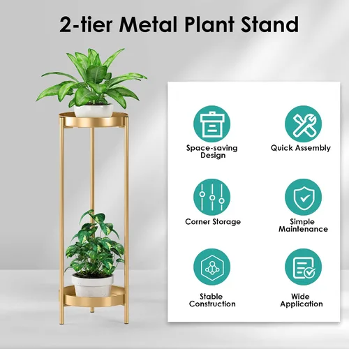 Miniatura 5 de Soporte para Plantas Macetas para Plantas Soportes de Interior – Soporte de Metal para Macetas de Flores Estante para Plantas para Múltiples