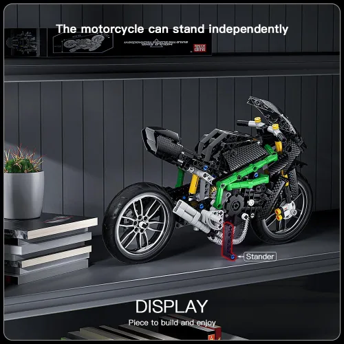 Miniatura 6 de Conjuntos de construcción de kits de modelo de motocicleta Mould King, kit de construcción de modelo de bicicleta 23002, juguetes de construcción