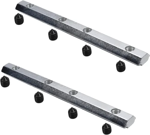 Miniatura 7 de Soporte de esquina recto interior conector de ranura de acero al carbono 3.94x0.39x0.20 pulgadas (LxWxT) Perfil de extrusión conectar piezas
