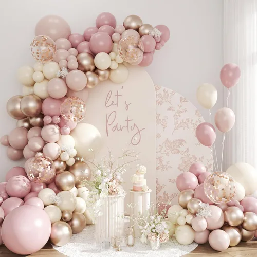 Miniatura 8 de Kit de arco de globos color azul polvoriento, 134 piezas de kits de guirnaldas de globos metálicos azules y blancos para cumpleaños, boda, baby Azul