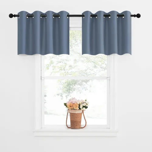Miniatura 173 de NICETOWN Cortinas opacas de cocina para ventana sobre el fregadero, aislamiento térmico, decoración del hogar, pequeños niveles opacos con ojales