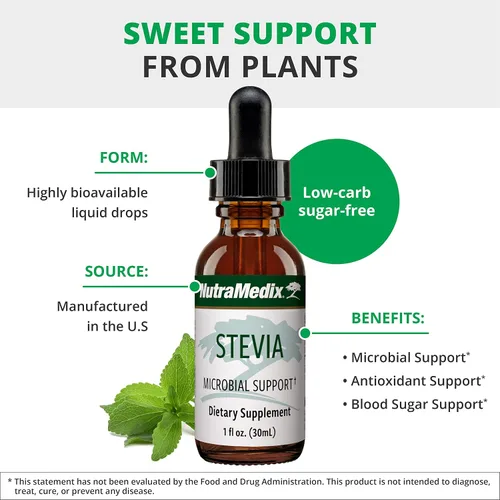 Miniatura 3 de Suplemento herbal de Stevia, 1 onza