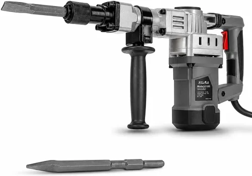 Miniatura 2 de XtremepowerUS Martillo eléctrico de demolición de 1400 W con interruptor de hormigón con (2) brocas de cincel con estuche de transporte Negro/ Gris