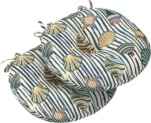 Miniatura 11 de LVTXIII Juego de 2 cojines para sillas de bistro para exteriores, 15 x 15 x 4 pulgadas, cojines de asiento redondos para sillas de patio, para todo