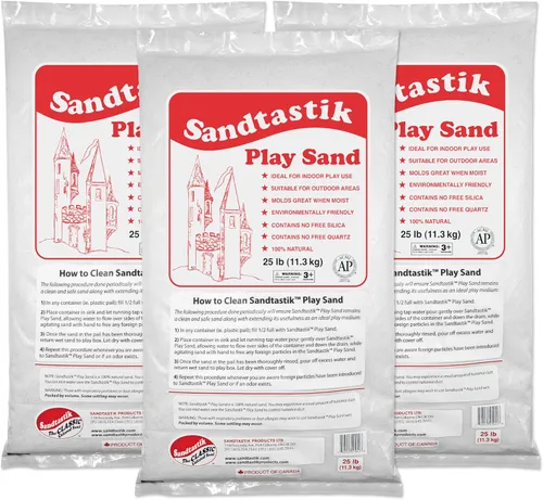 Sandtastik Arena de juego blanca brillante, 100 libras (99.2 lbs) - Cajas de arena de relleno, bandejas de arena, mesas sensoriales | Arena no