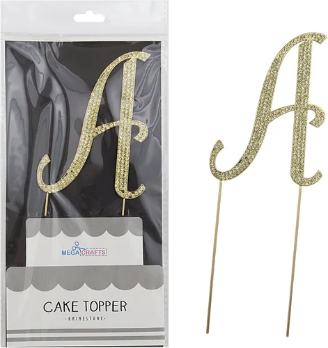 Miniatura 15 de Mega Crafts Decoración para tartas con diamantes de imitación dorados brillantes y cristales brillantes y aleación de metal duradero, ideal