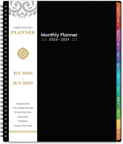 Agenda mensual 2026-2028 – Agenda mensual de 3 años 2026-2028, enero de 2026 a diciembre de 2028, 9 x 11 pulgadas, planificador de calendario de 36