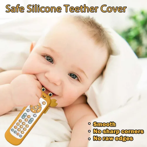 Miniatura 2 de Juguete de control remoto para televisión para bebé con lindo cangrejo de silicona suave, juguete de dentición realista para bebé, juguete musical