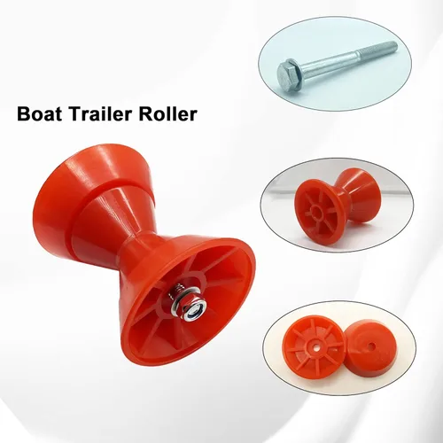 Miniatura 4 de Rodillo de arco de 4 pulgadas para remolque de barco con radios para eje de 1/2 pulgadas Rojo
