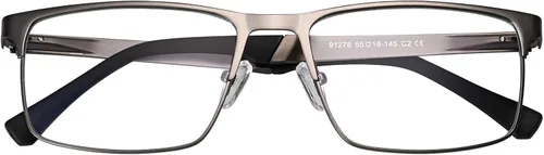Miniatura 2 de Dollger Gafas de bloqueo de luz azul para hombres, gafas de juegos de computadora, rectangular, marco de metal, antifatiga ocular, protección ocular