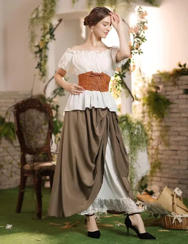 Miniatura 5 de Scarlet Darkness Maxi Long Skirt for Women Double-Layer Victorian Renaissance Skirts