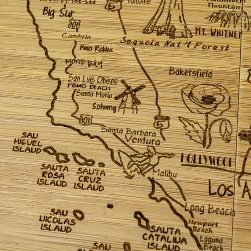 Miniatura 6 de Totally Bamboo California State Puzzle - Juego de posavasos de bambú de 4 piezas con estuche