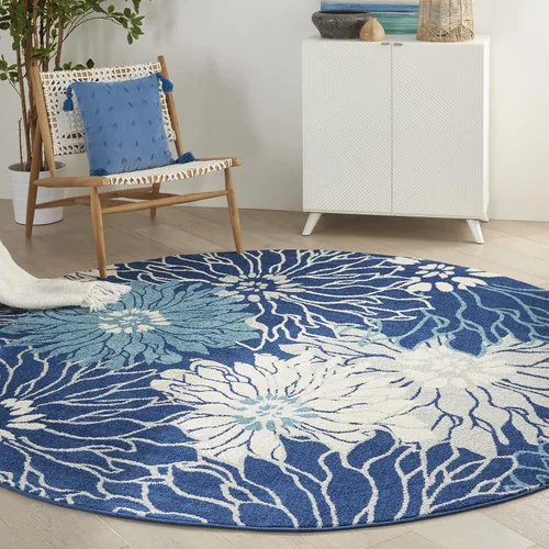 Miniatura 39 de Nourison Passion - Alfombra azul, de 6 pies, 7 pulgadas x 9 pies, 6 pulgadas, floral, campestre, fácil de limpiar, no desprende pelo