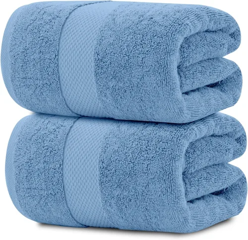 Miniatura 11 de White Classic Toallas de baño suaves de lujo, de algodón de 21.16 oz/m², extra grandes, 35 x 70 pulgadas, altamente absorbentes y de secado rápido
