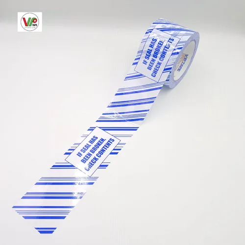 Miniatura 4 de VP Cinta de embalaje de seguridad impresa, 3 pulgadas x 110 yardas, espesor 2.0 mil,6 rollos., azul y blanco (3s)
