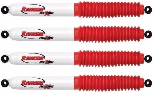 Rancho RS55267 RS55273 RS5000X Series Juego de amortiguadores delanteros y traseros para F250 Super Duty 4WD | Fuerte y duradero | Mantiene el