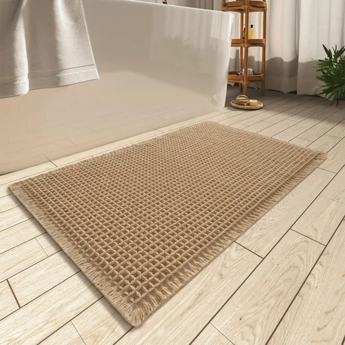 Miniatura 77 de AMOAMI Tapete de baño mejorado con diseño de gofre, súper absorbente, antideslizante, para suelo de baño, lavable a máquina, con borlas, tapetes
