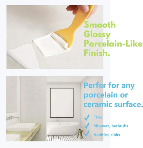 Miniatura 4 de NADAMOO Kit de reparación de bañera y azulejos, kit de reparación de ducha de azulejos blancos para piedra acrílica de cerámica de porcelana