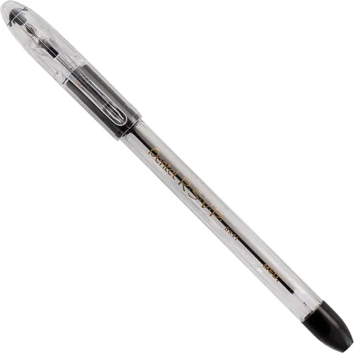 Miniatura 7 de Pentel RSVP - Bolígrafo (0.039 pulgadas), línea media, tinta negra, paquete de 12 (BK91PC12A)