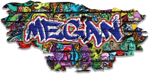 Miniatura 32 de Pegatina de pared personalizada de grafiti 3D con nombre Vinilo de decoración artística personalizada Desmontable Se arranca y se pega Arte