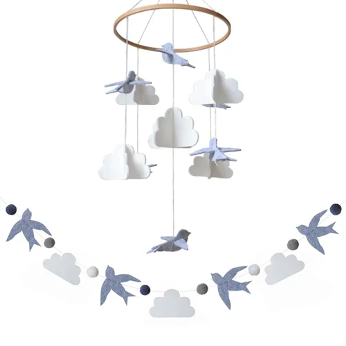 Miniatura 11 de Móvil para cuna de bebé – Móvil colgante de madera para cuna, decoración de guardería para niños y niñas, regalo perfecto para ducha