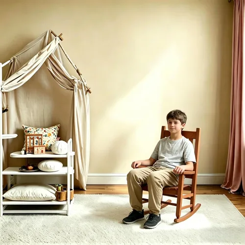 Miniatura 2 de Juego de 2 mecedoras para niños pequeños, de madera, cómodas, muebles para guardería, dormitorio, sala de estar, sala de lectura al aire libre, de 6