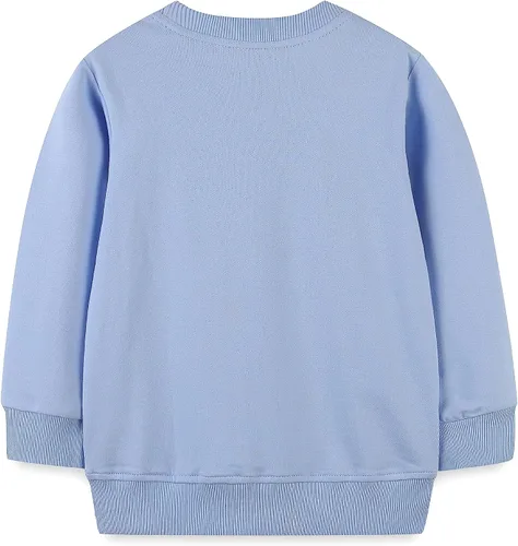 Miniatura 2 de HILEELANG Sudaderas de algodón para niña, estilo casual, cuello redondo, manga larga, suéter