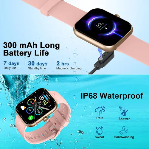 Miniatura 7 de Reloj inteligente para mujer (respuesta/hacer llamada), nuevo reloj inteligente 2025 de 1.96 pulgadas HD con más de 110 modos deportivos, frecuencia
