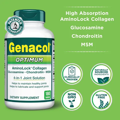 Miniatura 5 de Genacol Optimum – Glucosamina, condroitina, MSM y suplemento para articulaciones de colágeno ultrahidrolizado, fórmula completa para articulaciones