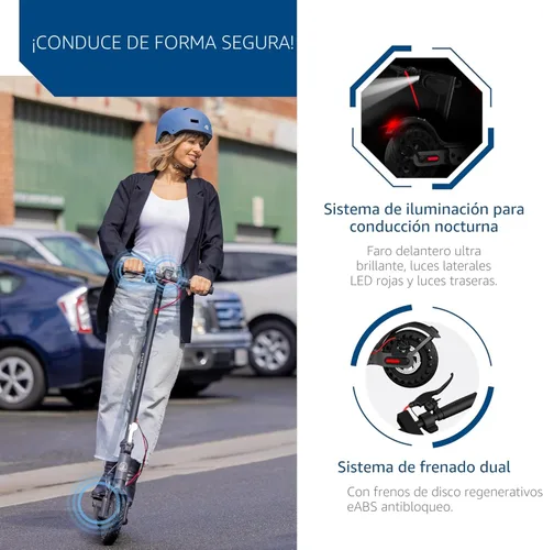 Miniatura 3 de Hiboy S2 Electric Scooter - 8.5" Solid Tires - Up to 17 Miles Long-Range & 19 MPH Portable Folding Commuting Scooter for Adults with Double Braking