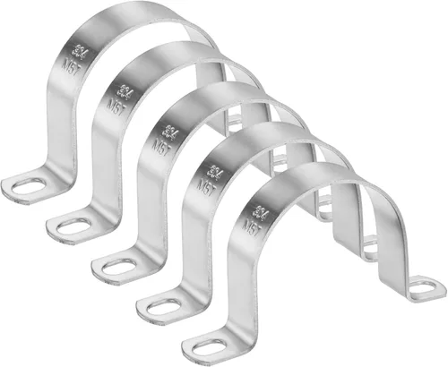 Miniatura 18 de M METERXITY Paquete de 3 abrazaderas de conducto, correa rígida de acero inoxidable 304 de 3-1/2 pulgadas M89 U con 2 agujeros