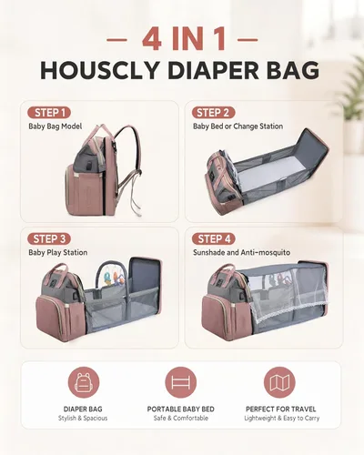 Mochila de pañales para niño negro: Bolsas para bebé y niño pequeño con estación de cambio para mujeres, hombres, niñas, mamá, papá, mochila de