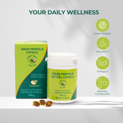 Miniatura 3 de Propóleo verde brasileño - Apoyo inmunológico - 900 mg diarios (3 cápsulas x 300 mg) - 90 cápsulas blandas