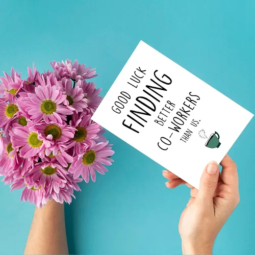 Miniatura 3 de Divertida tarjeta de despedida de compañero de trabajo para colegas nuevo trabajo, tarjetas de buena suerte Goodbay para compañeros de trabajo