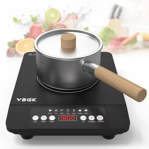 Miniatura 11 de VBGK Placa de cocina eléctrica, estufa de 110 V 3600 W, encimera de 22 pulgadas con 9 niveles de potencia, control táctil LED, protección contra