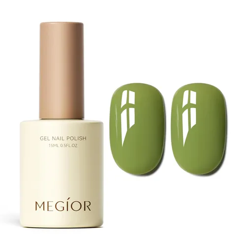 Miniatura 109 de MEGIOR Esmalte de uñas de gel blanco de 0.5 fl oz, color blanco antiguo, secado con luz UV, esmalte de gel francés, arte de uñas, salón de manicura
