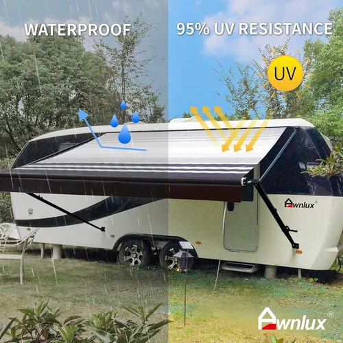 Miniatura 2 de Awnlux Juego completo de toldos retráctiles modulares manuales blancos para RV, quinta rueda, remolques de viaje, transportadores de juguetes