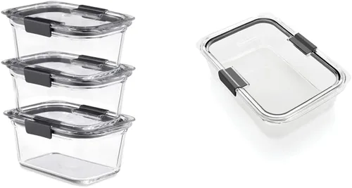 Miniatura 8 de Rubbermaid 2118315 Brilliance 1991158 - Recipientes de vidrio para almacenar alimentos de 8 tazas con tapas, paquete de 2 (4 piezas en total)